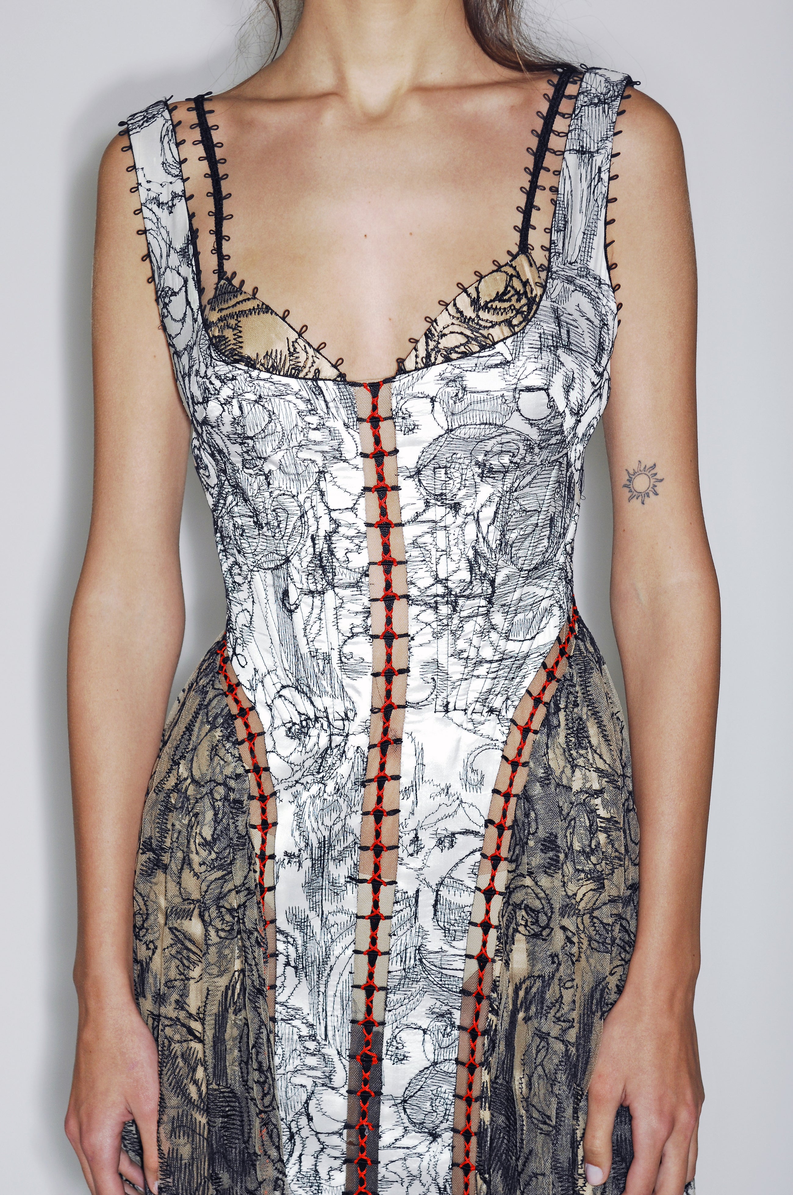 Crimson Trace Lace Midi Dress in White