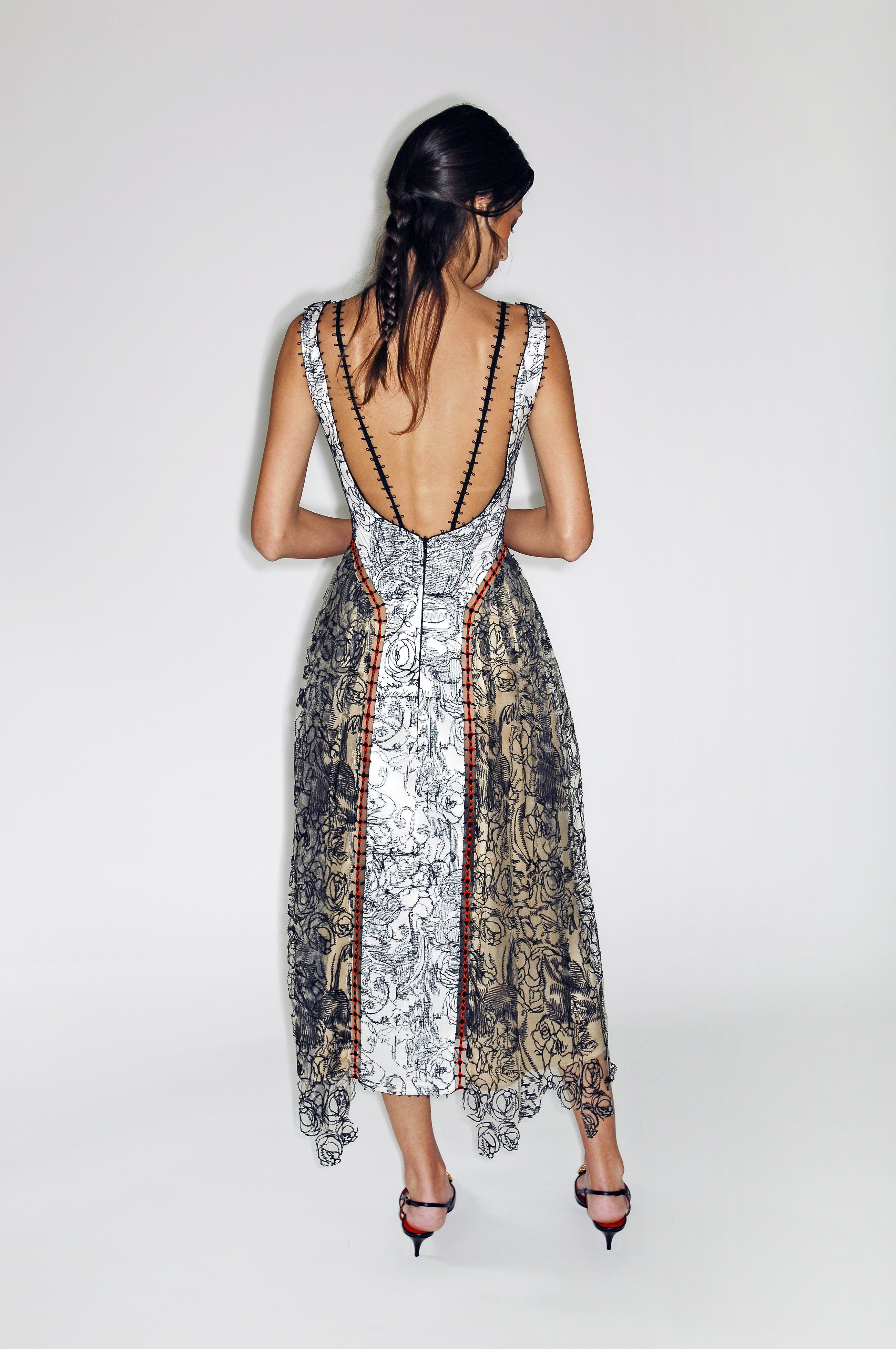 Crimson Trace Lace Midi Dress in White