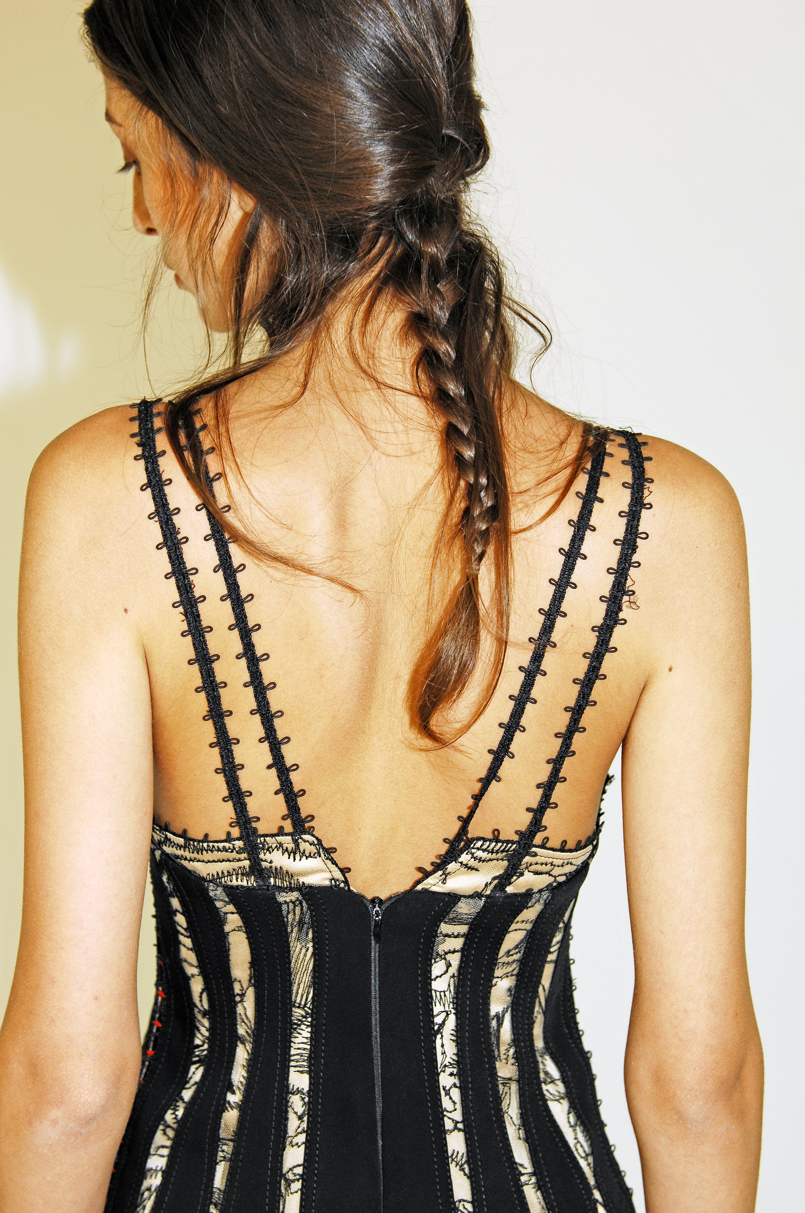 Nocturnal Elegance Pencil Dress in Black