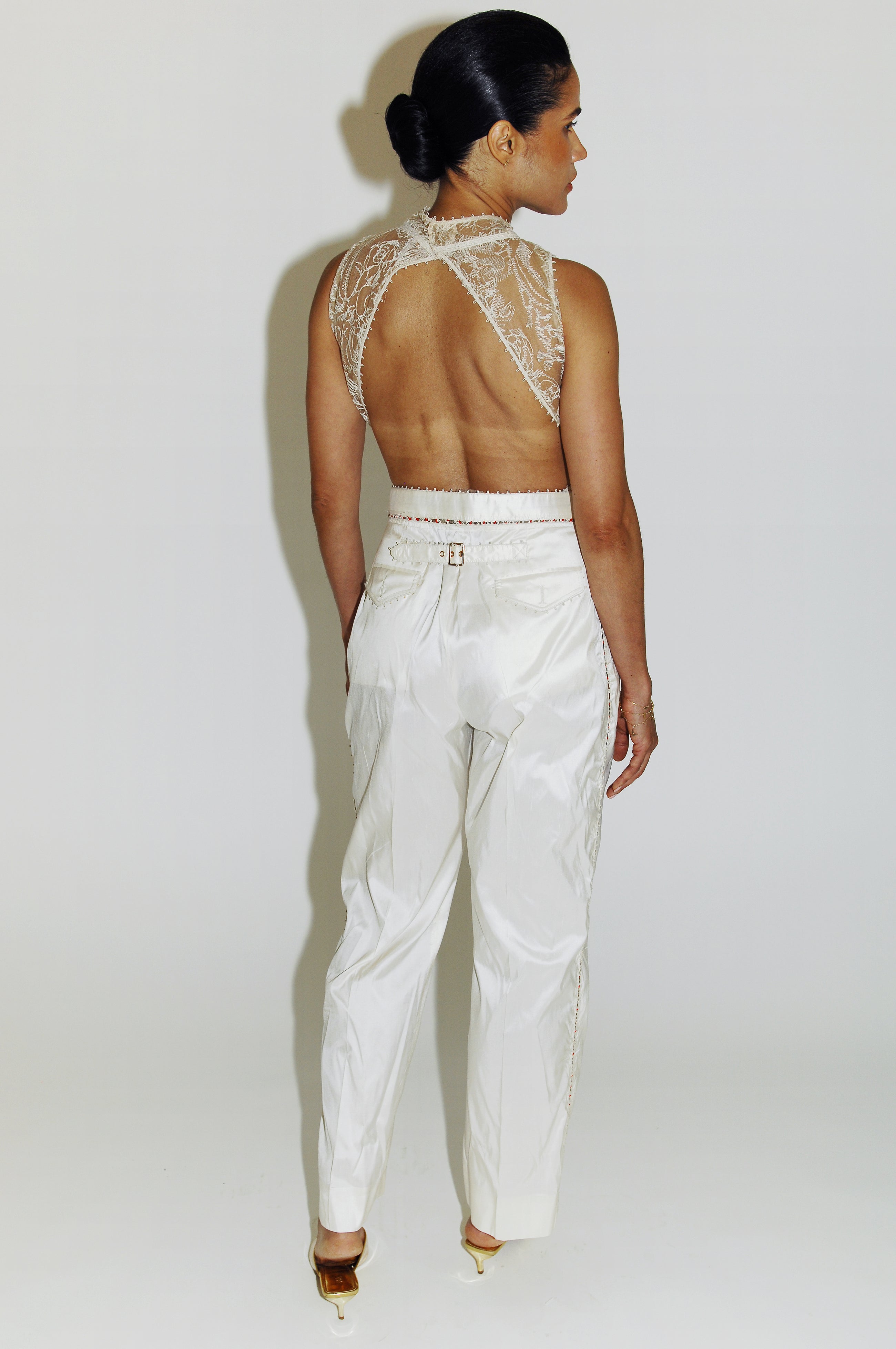 Nocturne Lace Illusion Bodysuit in Ivory