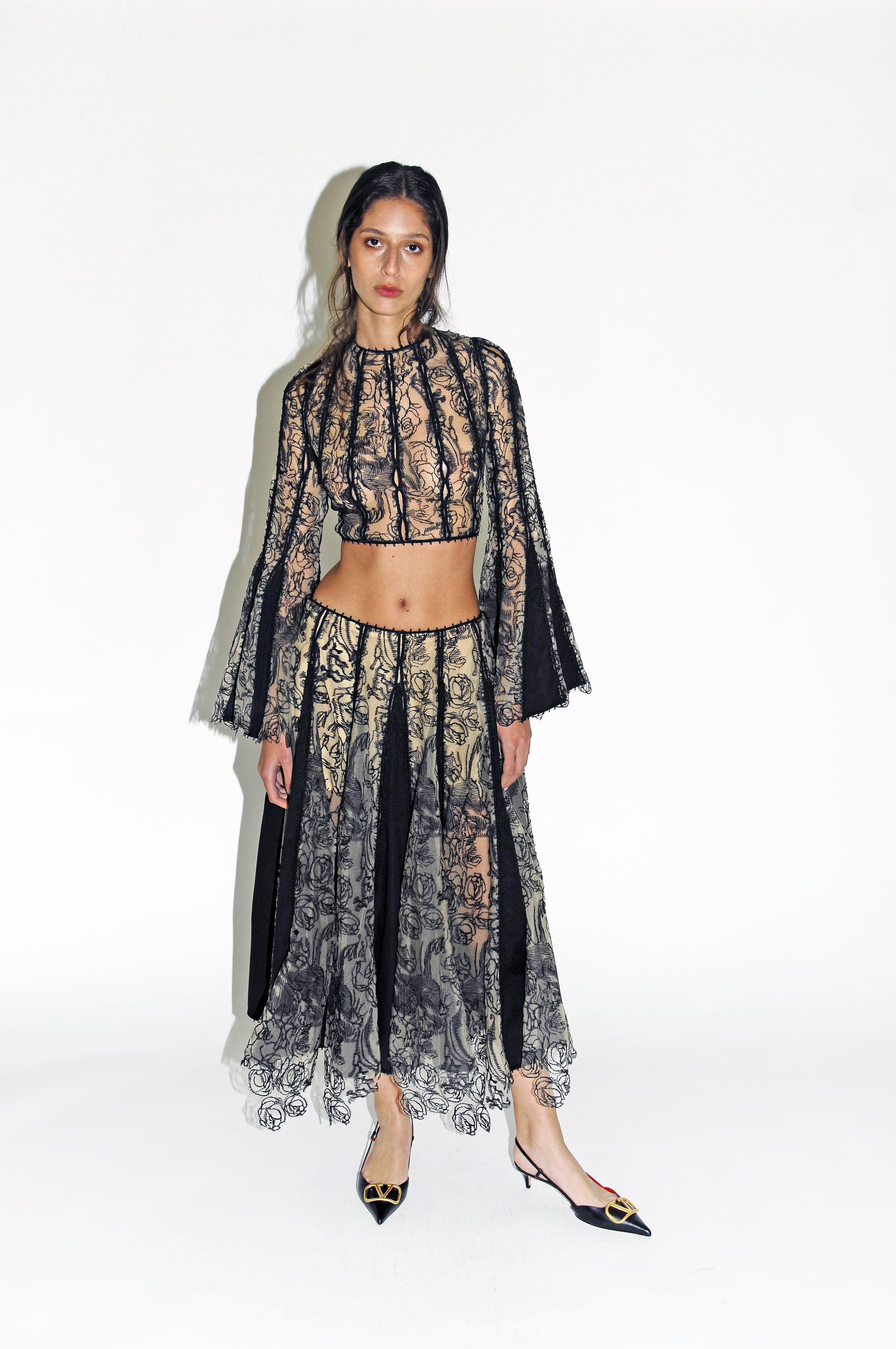 Twilight Reverie Lace Skirt in Black