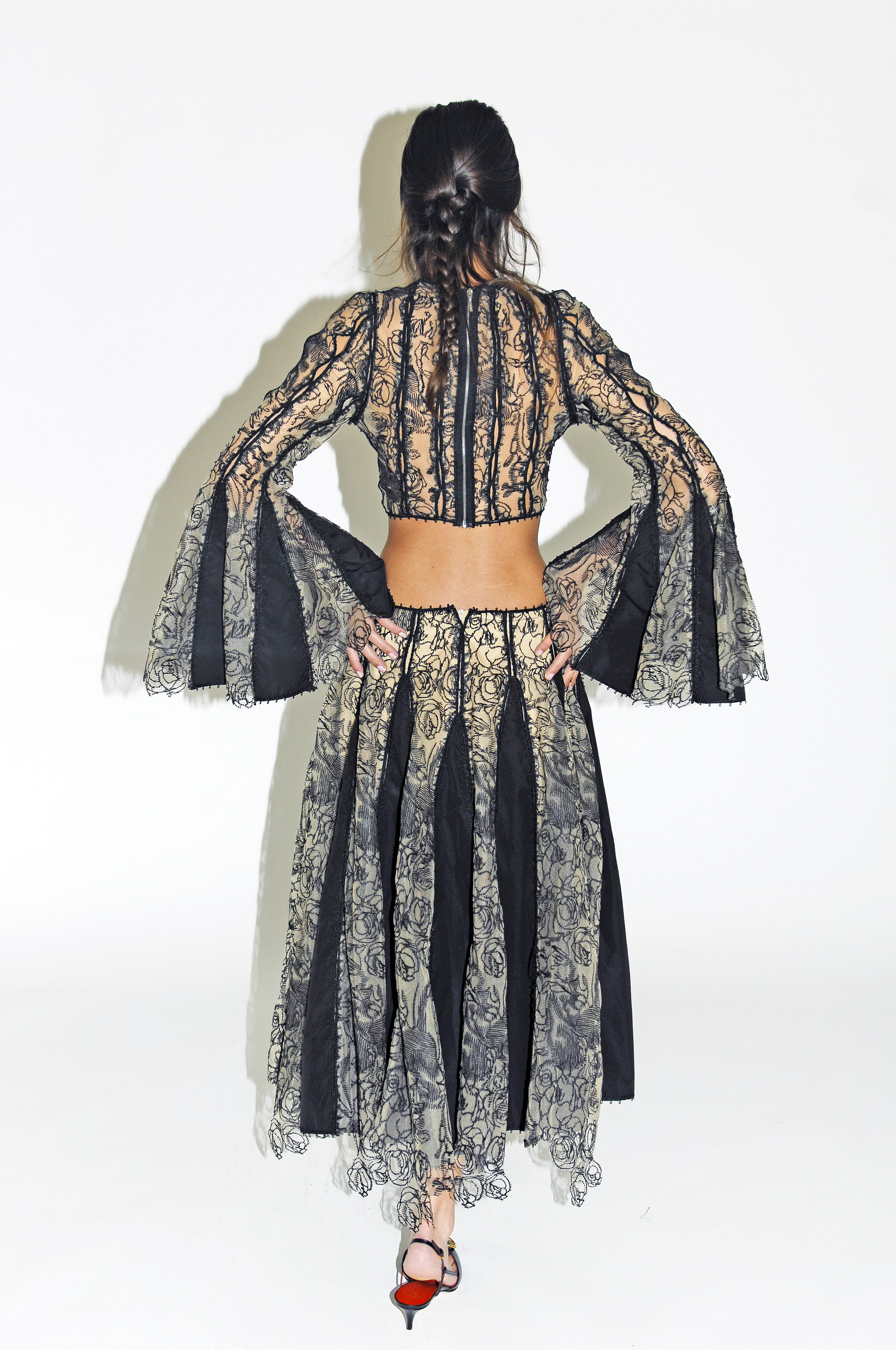 Twilight Reverie Lace Skirt in Black