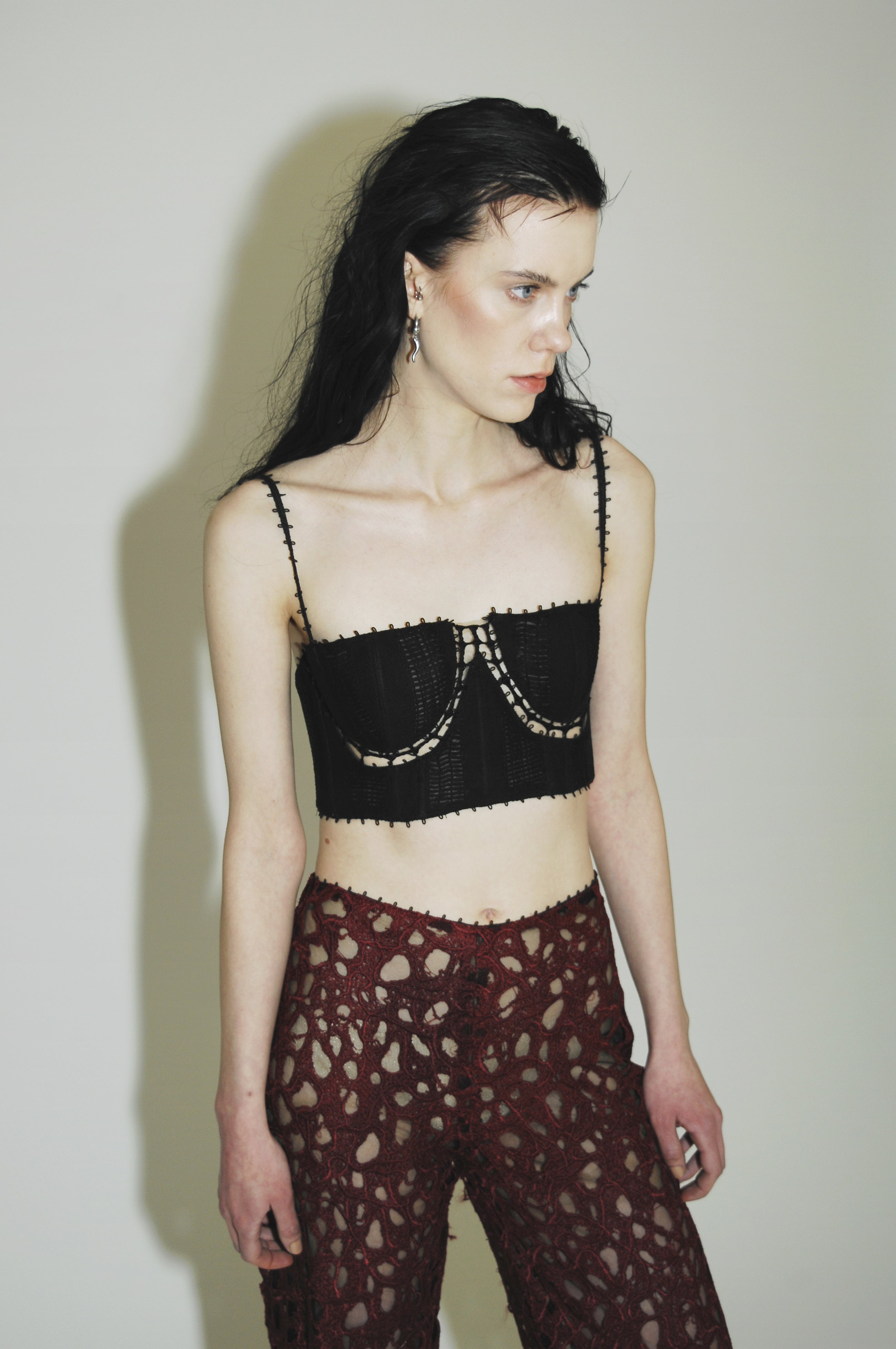 Unique 'Holy Black' corset from Rouba G's Love is Okay Collection