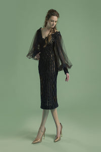 Textured Lace Midi Dress