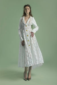 Ethereal Whispers Textured Lace Blazer Dress