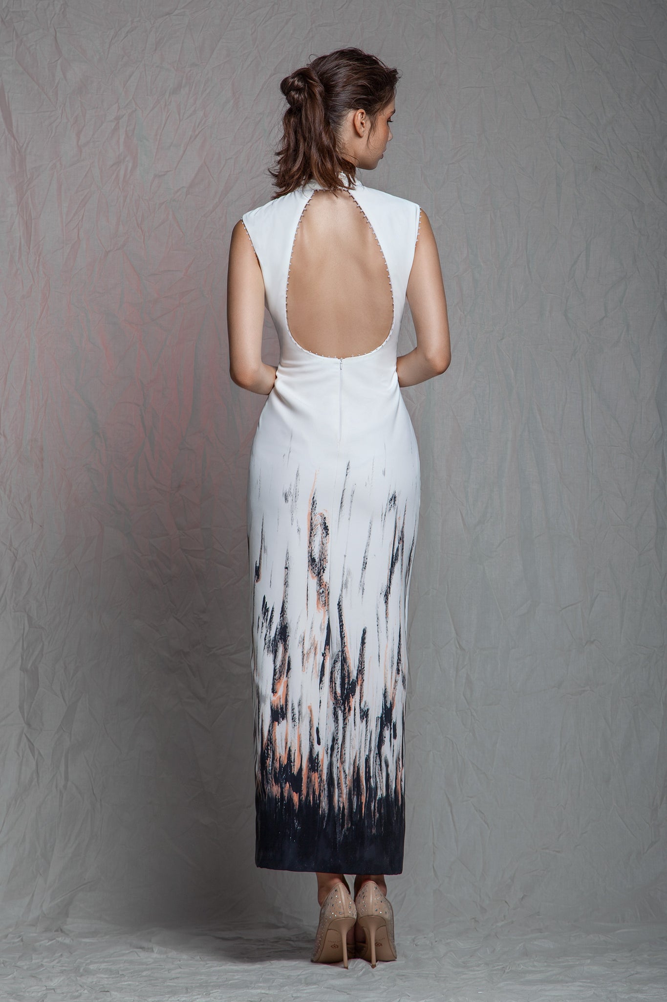 Earth Whispers Midi Cut Out White Dress