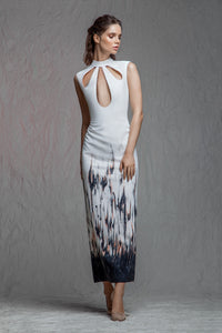 Earth Whispers Midi Cut Out White Dress