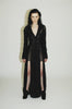 Elegant long sleeve black evening dress for a glamorous look