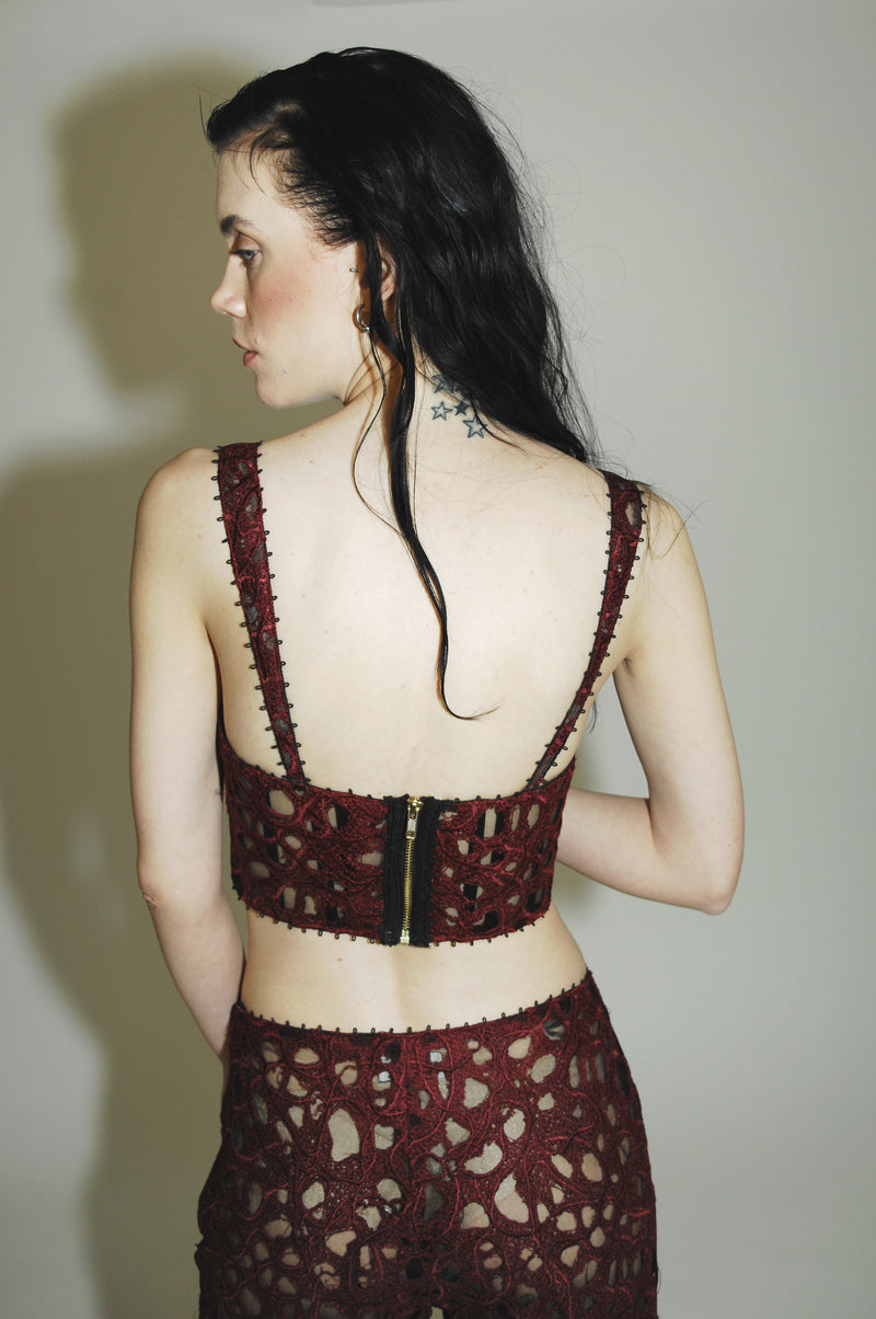 Statement-making corset for expressing innermost feelings through fashion - Burgundy