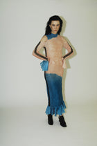 No Fucks Given, Hand-dyed multi-color maxi dress - Blue