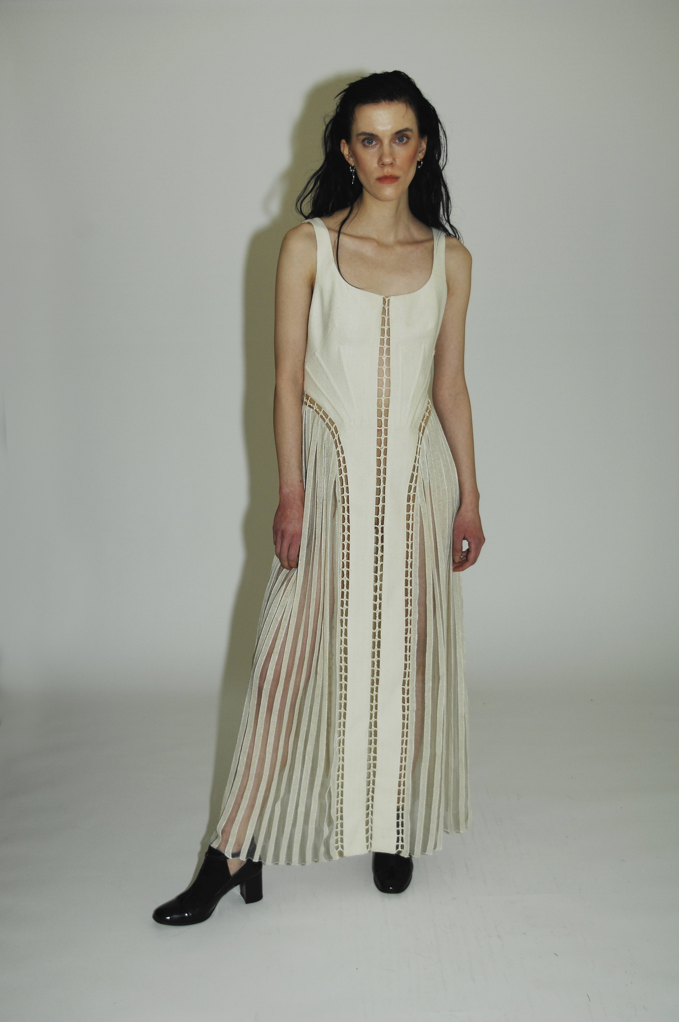 White silk formal Maxi design dresses for a stylish and elegant outfit. 