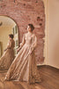 RoubaG's Lace Dress with Gold Lace Underlayer and Adjustable Sleeves